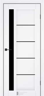 Міжкімнатні двері KFD Гранд 800 мм Білий Мат (PP) скло Чорне