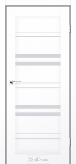 Міжкімнатні двері Stildoors Stil Словенія Білий Мат (ПП) скло Сатін 400 мм Стіл