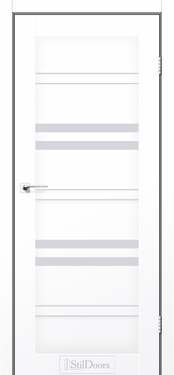Міжкімнатні двері Stildoors Stil Словенія Білий Мат (ПП) скло Сатін 800 мм Стіл