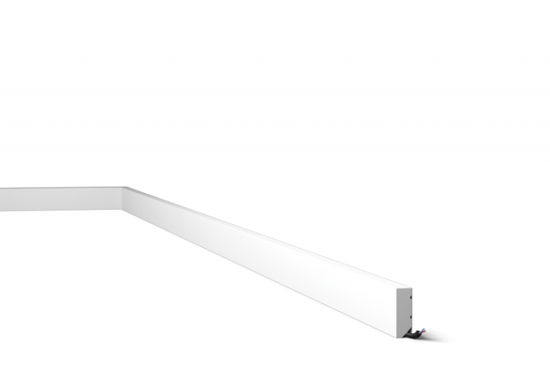 Плінтус NMC дюрополімерний FT1F WallStyl RAL9016 Traffic White 38х13х2000 мм