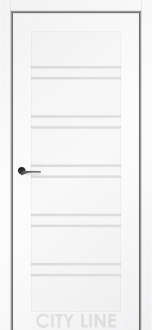 Міжкімнатні двері City Line Express ОSCAR Теренца Білий Діамант скло сатін