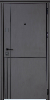 Вхідні двері Еліас 532.1 960 Права МДФ/МДФ в декорі: Термо бронзова шагрень/Вершковий браш