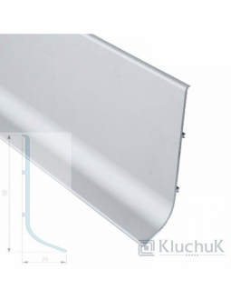 Плинтус алюминиевый Kluchuk накладной 40х11,7х2500 мм, анодированный