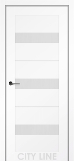 Міжкімнатні двері City Line Express ОSCAR 38мм Сорана 900 Білий Діамант Еко-touch скло сатін