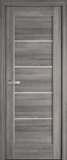 Міжкімнатні двері KFD Вена 400 мм Бук Графіт (PVC) скло Сатин