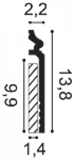 Плінтус Orac Decor SX186 дюрополімер, білий 22х138 мм, 2 м