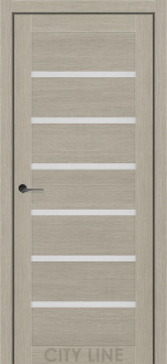 Міжкімнатні двері City Line Express BRAVO 37мм Бруклін 800 Котон Беж Екошпон скло чорне