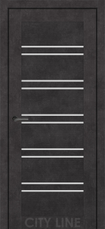 Міжкімнатні двері City Line Express ОSCAR Теренца Онікс Сірий скло сатін