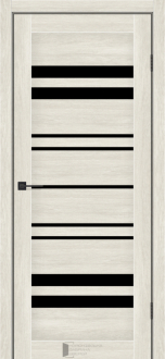 Міжкімнатні двері KFD Sonata Комфорт Дуб Гімалайський 900 мм Скло чорне