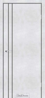 Міжкімнатні двері Stildoors Loft Лофт Лайн 800 Світлий бетон, чорний матовий торець