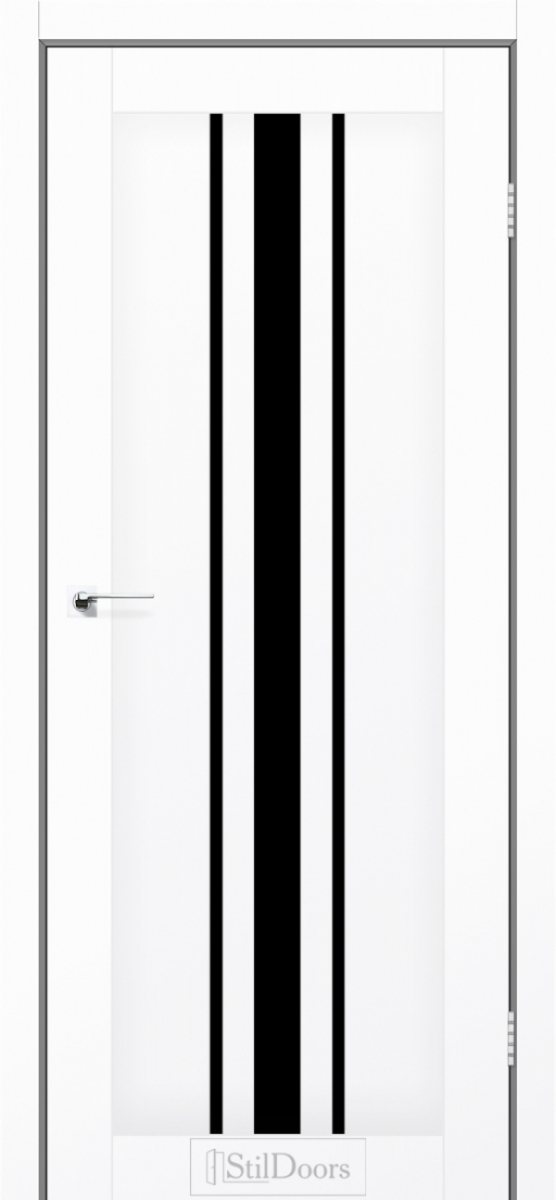 Міжкімнатні двері Stildoors Stil Арізона Білий Кристал (ПВХ) скло Чорне 700 мм Стіл
