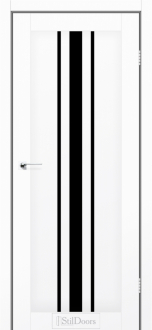 Міжкімнатні двері Stildoors Stil Арізона Білий Мат (ПП) скло Чорне 800 мм Стіл