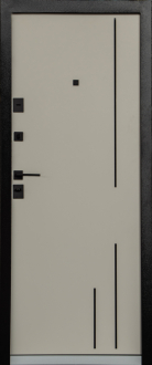 Вхідні двері Еліас 531.1 960 Парва МДФ/МДФ в декорі: Софт темно-сірий сатин/Олово супермат