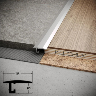 Поріжок мікро стикувальний 6,5x15x2700 мм анодований сірий (P001)