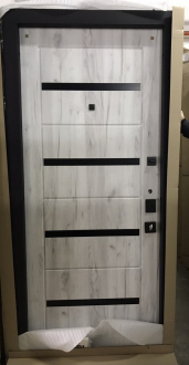 Двері вхідні Portala Тріо Глазго 2 (Екобонд) Антрацит - Дуб крафт білий 950*2040 мм Ліві