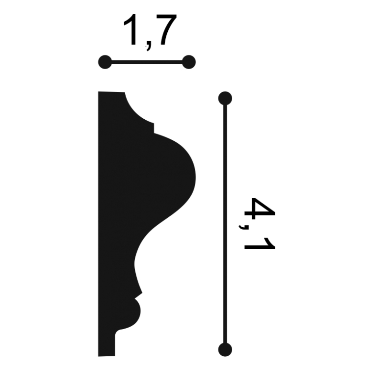 Молдинг Orac Decor P8030 17х41 мм, 2,0 м, дюрополімер