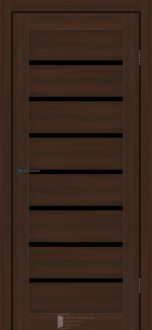 Міжкімнатні двері KFD Ліра 800 мм Шимо Шоколад (Екошпон) стекло Чорне