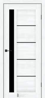 Міжкімнатні двері KFD Гранд 400 мм NEW Альба Біла (PVC) скло Чорне