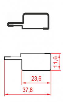 Фінішна планка для рейкової панелі МДФ 1238 Profi в колір