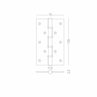 Завіса (петля) для дверей універсальна LINDE H-120 PB Полірована латунь