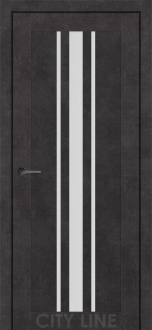 Міжкімнатні двері City Line Express ОSCAR Ардена Онікс Сірий скло сатін