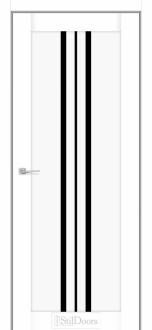 Міжкімнатні двері Stildoors АРМАНО Білий Мат (Поліпропілен) Німеччина скло Чорне 900 мм Solara