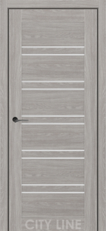 Міжкімнатні двері City Line Express ОSCAR 600 Теренца Дуб Гладстоун грей скло сатін