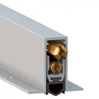 Поріг дверний алюмінієвий Comaglio 1800 з гумовою вставкою з притиском з боку короба 83-73 см