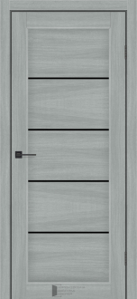 Міжкімнатні двері KFD Вена 400 мм NEW Альба Пепельна (PVC) скло Чорне