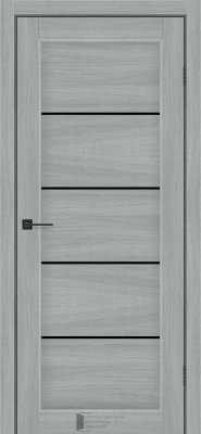 Міжкімнатні двері KFD Вена 800 мм NEW Альба Пепельна (PVC) скло Чорне