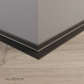 Профіль Антиплінтус алюмінієвий 15х20х2000 мм (без рисочок) фарбований RAL 9005 Чорний (N1520NEW)