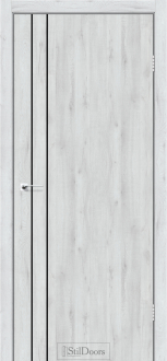 Міжкімнатні двері Stildoors Loft Лофт Лайн 400 Дуб Альпійський, чорний матовий торець