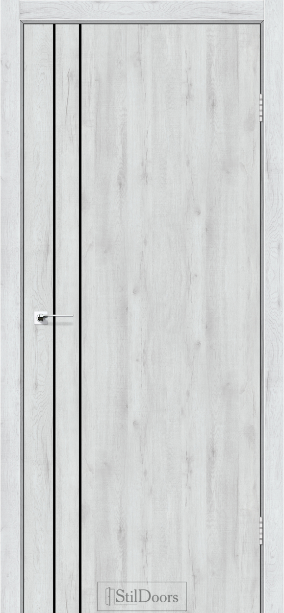 Міжкімнатні двері Stildoors Loft Лофт Лайн 400 Дуб Альпійський, чорний матовий торець