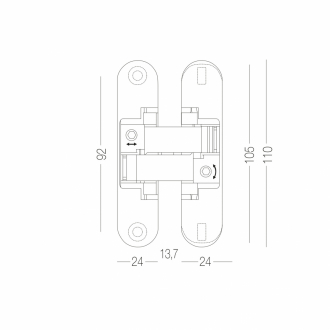 Завіса (петля) для дверей прихованого монтажу Anselmi AN 140 3D MC Матовий хром