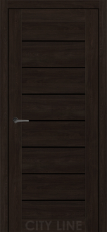 Міжкімнатні двері City Line Express ОSCAR 38мм Клінтон 900 Артвуд Шоколад Еко-touch скло чорне