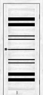 Міжкімнатні двері KFD Sonata Комфорт Дуб Сірий 600 мм Скло чорне