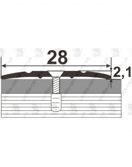 Алюмінієвий прфіль АП 005 28 мм фарбований RAL9005 Чорний 2.7м, наскрізне кріплення