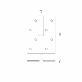 Завіса (петля) для дверей ліва LINDE H-100L MA Матовий антрацит