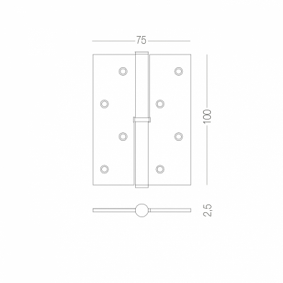 Завіса (петля) для дверей ліва LINDE H-100L PB Полірована латунь