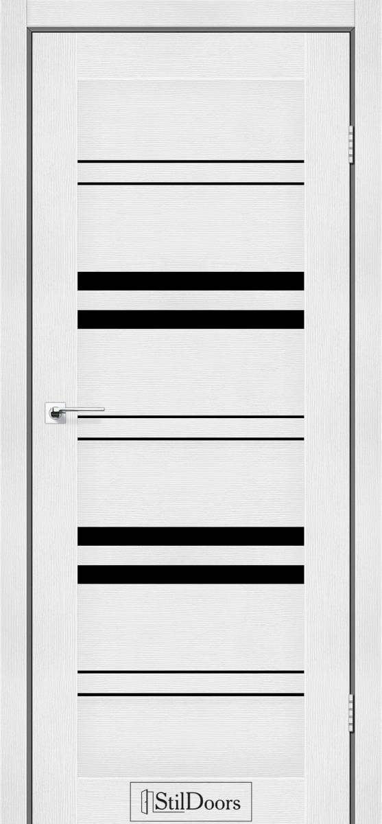 Міжкімнатні двері Stildoors Stil Словенія Біле Дерево скло Чорне 700 мм Стіл