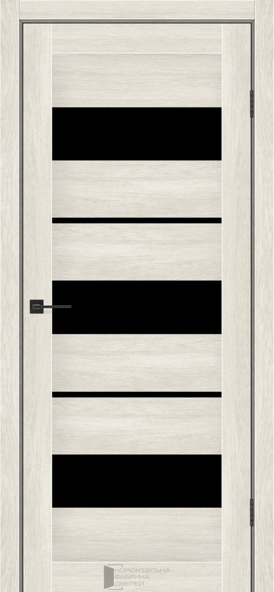 Міжкімнатні двері KFD Sonata Флора Дуб Гімалайський 400 мм Скло чорне