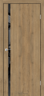 Міжкімнатні двері Stildoors Loft Лофт Гласс 700 Дуб Крафт, чорний матовий торець