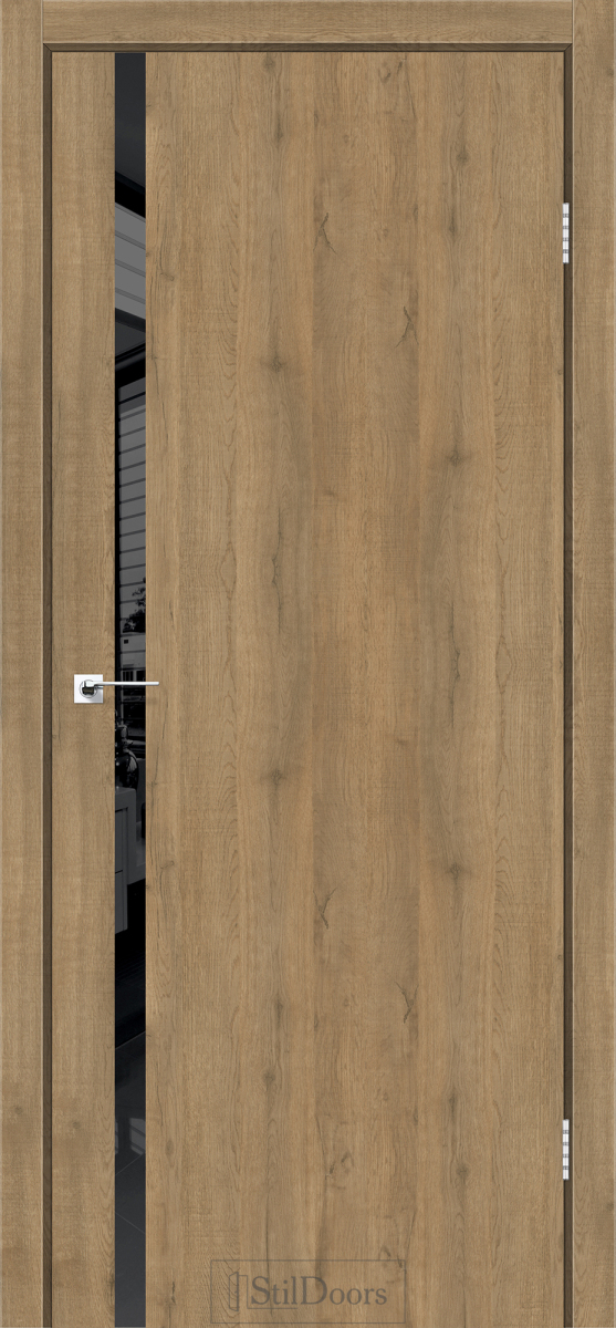 Міжкімнатні двері Stildoors Loft Лофт Гласс 900 Дуб Крафт, чорний матовий торець