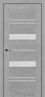 Міжкімнатні двері City Line Express ОSCAR Валента Бетон Чикаго скло сатін