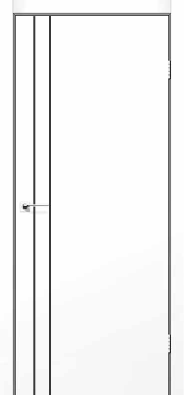 Міжкімнатні двері Stildoors Loft Лофт Лайн 700 Білий Мат (ПП), чорний матовий торець