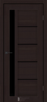 Міжкімнатні двері KFD Гранд 400 мм NEW Альба Венге (PVC) скло Чорне