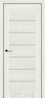 Міжкімнатні двері City Line Express ОSCAR Лівара Дуб Ангора скло сатін