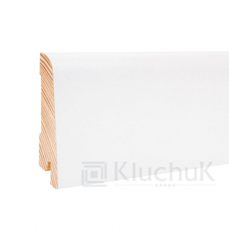 Плінтус дерев'яний Kluchuk Євро Білий, 18х60х2400 мм