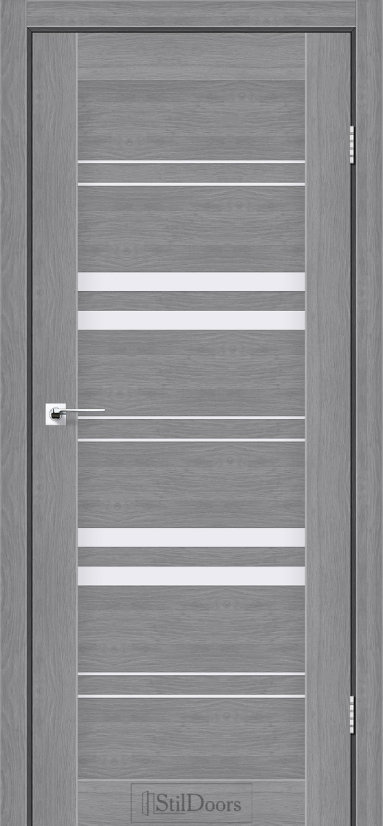 Міжкімнатні двері Stildoors Stil Словенія Дуб Попелястий скло Сатін 800 мм Стіл