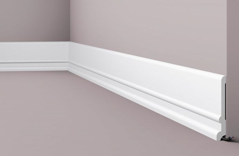 Плінтус NMC дюрополімерний FD21 WallStyl білий 130х20х2000 мм